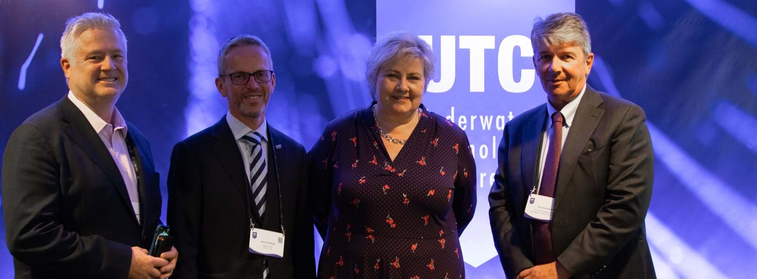 Photo is unrelated to article: Erna Solberg visited the Underwater Technology Conference in 2019.  Photo by UTC.