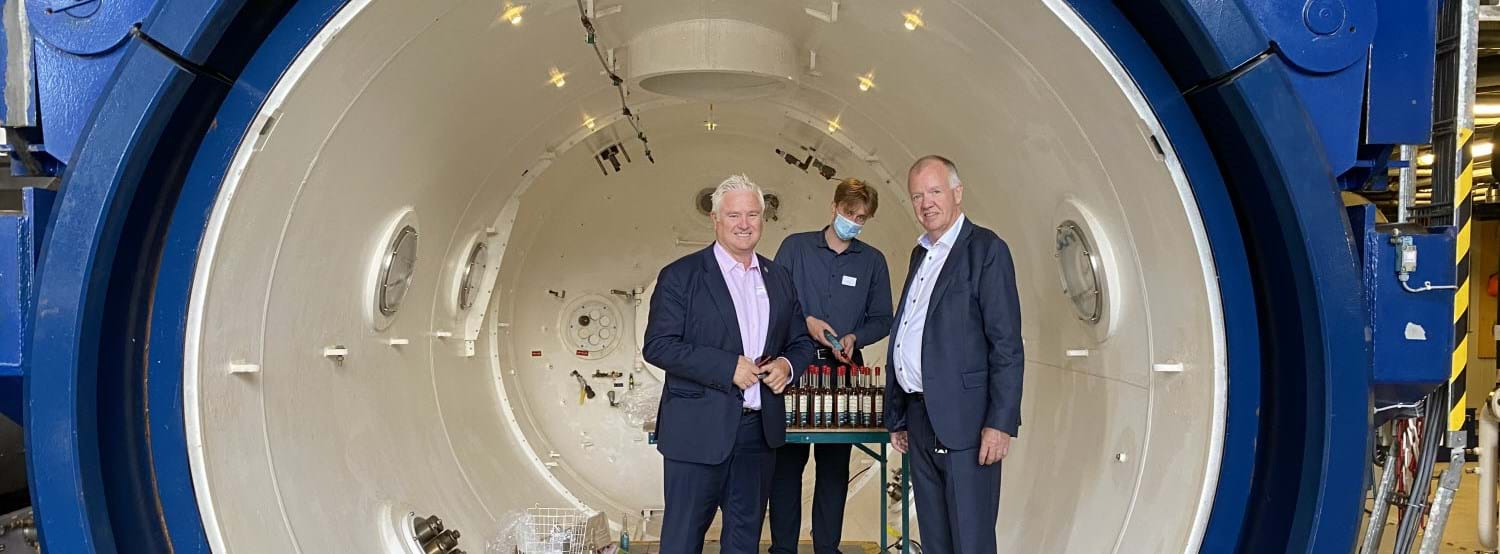 From left: Owe Hagesæther, CEO of GCE Ocean Technology and Managing Director Rolf Røssland from NUI.