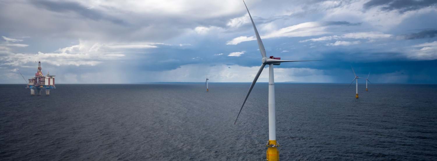  Hywind Tampen, floating windfarm Gullfaks platform. Photo © Equinor. 