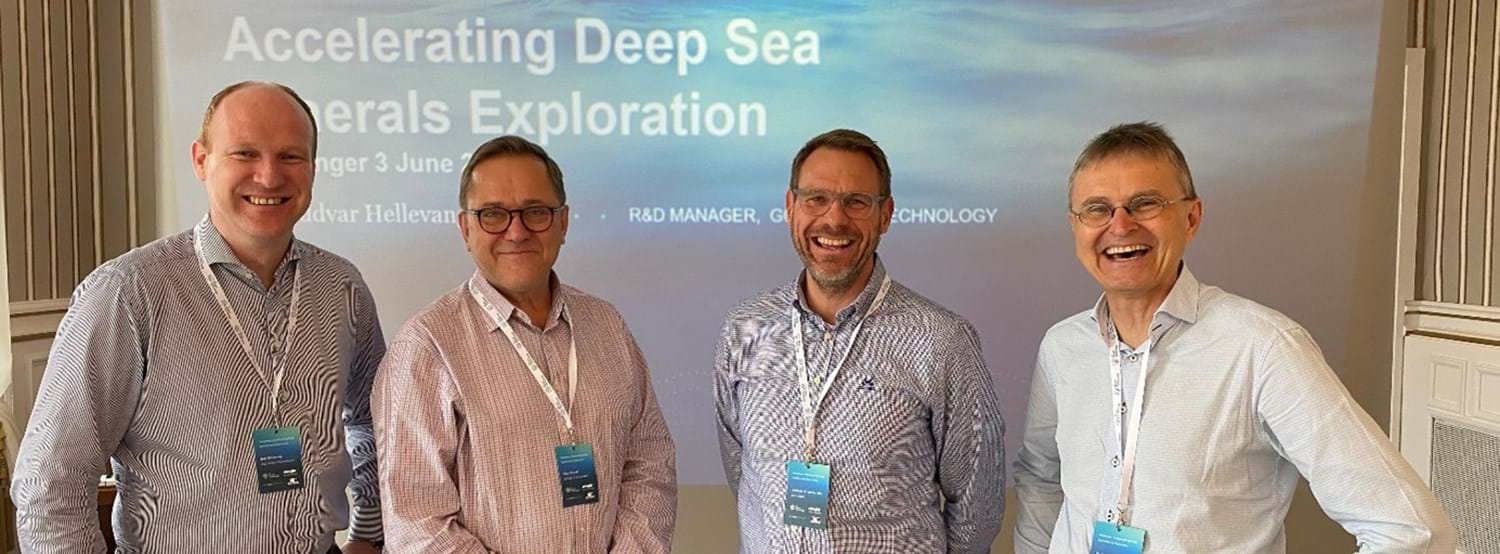 Jon O. Hellevang (GCE Ocean Technology), Einar Lystad (Offshore Norge), Christian B. von der Ohe (GCE Node), Egil Tjåland (NTNU/Norwegian Forum for Marine Minerals).