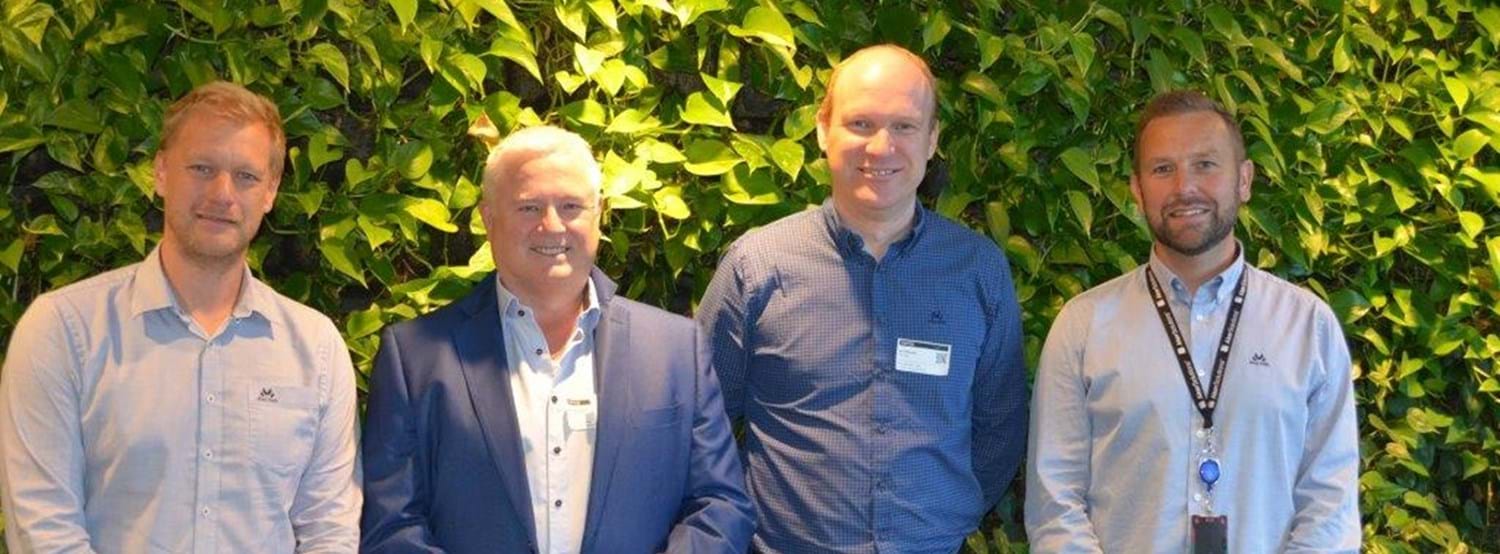 From left: Amos Howard (VP SLS Norway, Aker Solutions), Owe Hagesæther and Jon O. Hellevang (GCE Ocean Technology), Atle Saure Lokøy (Pursuit Manager,Aker Solutions).