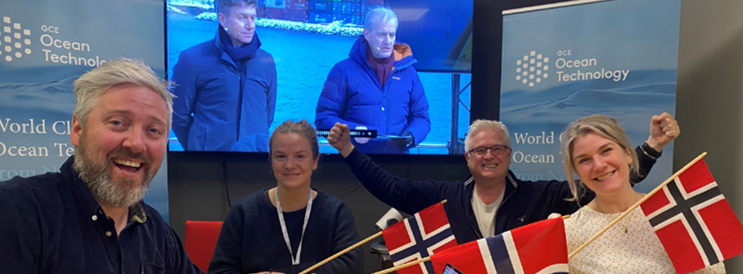 From left: Kai Stoltz (Business Development Manager), Thea Båtevik (Innovation Consultant), Owe Hagesæther (CEO) and Karianne Kojen Andersen (Innovation Manager) from GCE Ocean Technology.