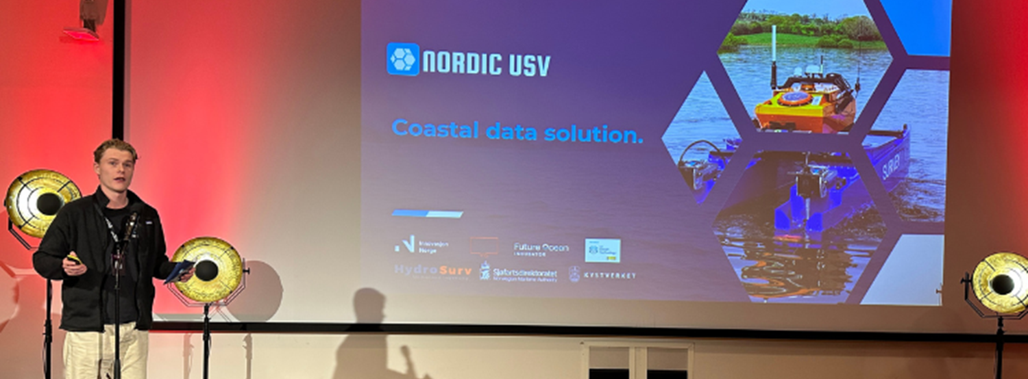 Sander Henriksen from Nordic USV doing his three-minute pitch.