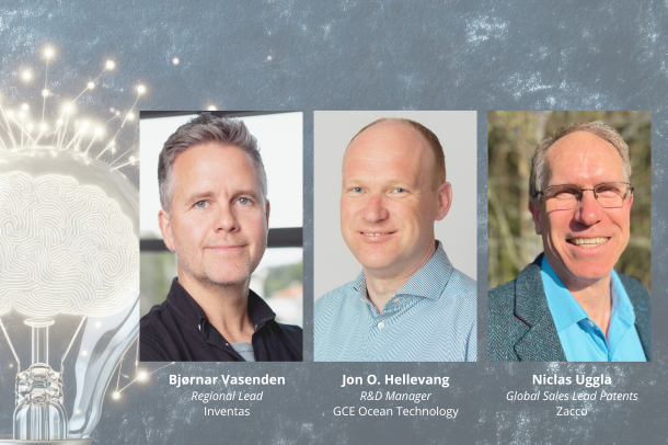 (f.v.) Bjørnar Vasenden (Inventas), Jon O. Hellevang (GCE Ocean Technology) og Niclas Uggla (Zacco).